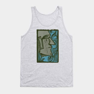 Wood Cut Moai Tank Top